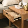 MOEPISY Single-Drawer Bedroom Nightstand with Shelf, Light Walnut - 3 of 4