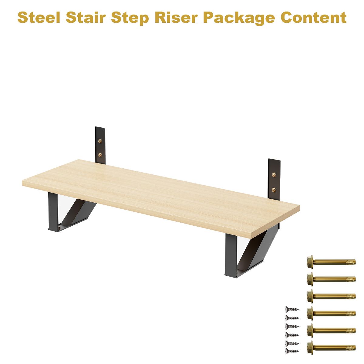 2 Pack Heavy Duty Powder-Coated Steel Stair Stringers, Weather Resistant Step Risers with 500 lbs Capacity, Pre-Drilled Holes for Easy Installation - thumbnail 6