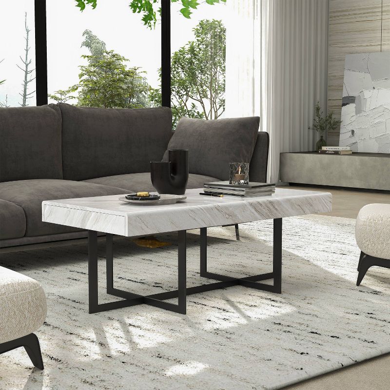 2pc Rohde Contemporary Coffee Table Set with Drawers Gray/Gum Metal - miBasics, 5 of 27