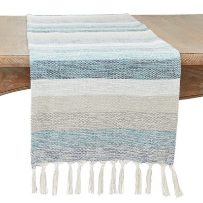 Saro Lifestyle Long Table Runner with Stripe Design, 16