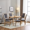 TiramisuBest [Set of 6] French Country Dining Chairs with Cane Backrest & Upholstered Seats,Vintage Solid Wood Frame,Blue Gray - 4 of 4