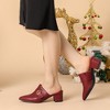 Allegra K Women's Pointed Toe Slip-on Block Heel Mules - 2 of 4