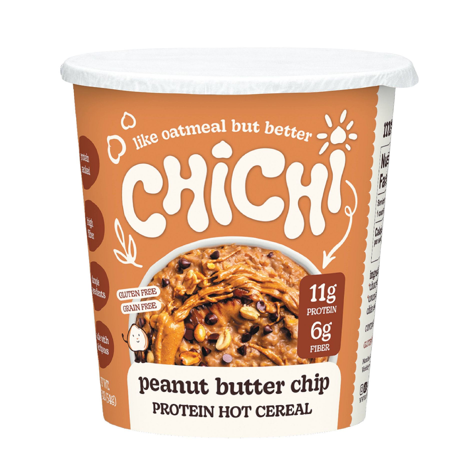 ChiChi Peanut Butter Chocolate Chip Instant Protein Hot Cereal Cup - 1.9oz