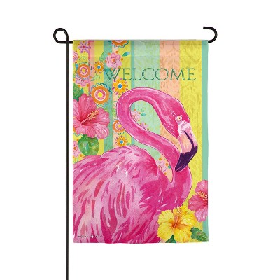 Evergreen Flag Boho Flamingo Garden Suede Flag