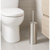 Home Mart Goods Modern Light Grey Toilet Brush Set with Holder - 16" Tall - 3 of 4