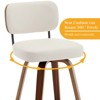 Bekrvio Swivel Counter Height Bar Stools, 29" Faux Leather Upholstered with Back & Bent Wood Legs, for Kitchen Counter - 4 of 4