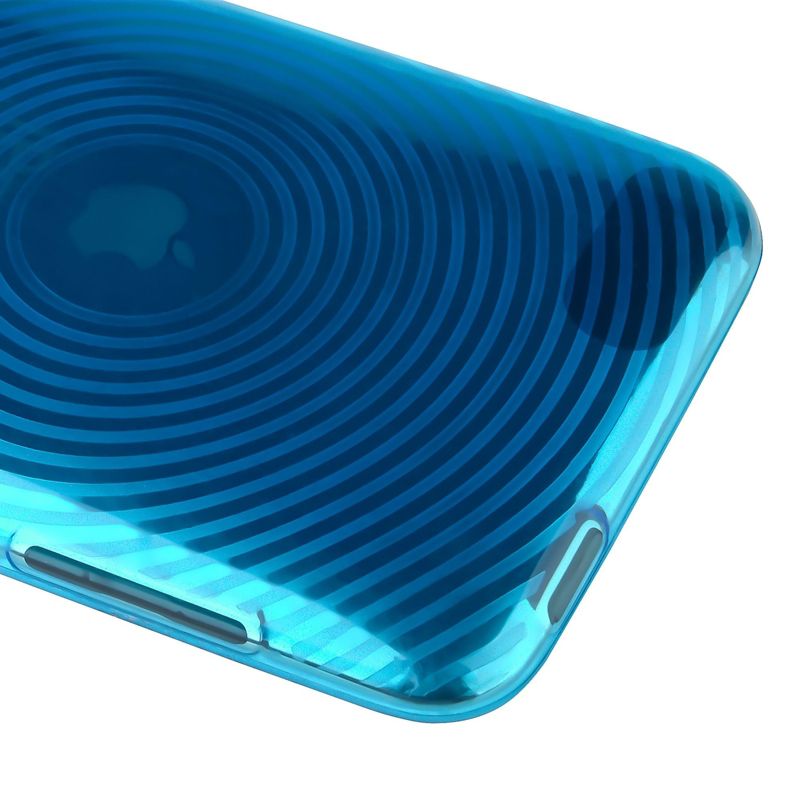 INSTEN TPU Rubber Skin Case compatible with Apple iPod touch 2nd / 3rd Gen, Clear Blue Concentric Circle, 2 of 7