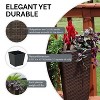 Sunnydaze Modern Decorative Standing Square Polyrattan Planter Containers - Brown - 2-Pack - 4 of 4