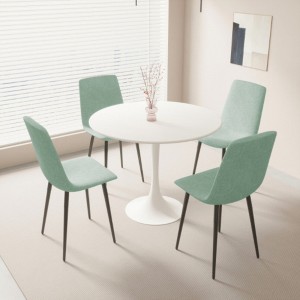 Round Tulip Dining Table for 2-4, MDF Top with Pedestal Base, Mid-Century Style for Home/Office - 1 of 4