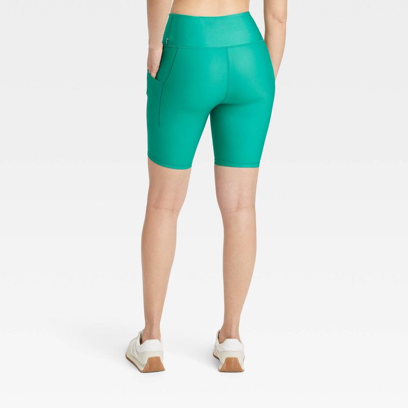 Women's Effortless Support High-Rise Pocketed Bike Shorts 8" - All In Motion™, 2 of 9