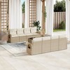 vidaXL 9 Piece Patio Sofa Set with Cushions Beige and Cream Poly Rattan - 2 of 4