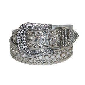 CTM Women's 1 1/2 Inch Western Rhinestone Belt ( Available) - 1 of 4