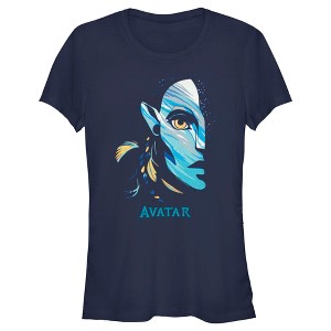 Juniors Womens Avatar: The Way of Water Neytiri Face Logo T-Shirt - 1 of 4