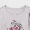 Toddler Girls' 2pk Adaptive Long Sleeve Christmas Dinosaur Party/Santa Skate Graphic T-Shirt - Cat & Jack™ Pine Green/Heather Gray - 3 of 3