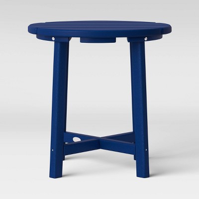 target blue side table