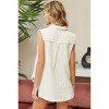 Slickblue Casual Sleeveless Cotton Button Down Shirt - Washed Gauze Fabric, Cream Top for Women, Size S-L - 4 of 4