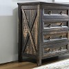 NicBex Wood Brown Dresser with Barn Door Style,Dressers Organizer for Bedroom,Living Room and Hallway,Dark Oak - 2 of 4
