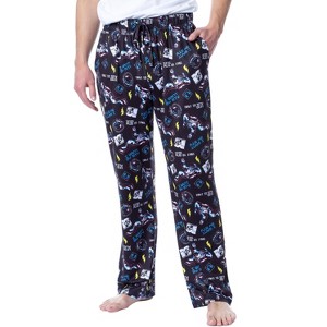 MTV Mens' Music Television Moonman '80s Logo Sleep Pajama Pants Black - 1 of 4