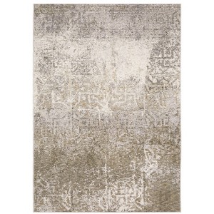 Nirvan Industrial Abstract Indoor Area Rug Ivory/Gray - Captiv8e Designs - 1 of 4