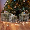 SEVOBAL Christmas Gift Boxes Gift Box Tower, Stacked Present Boxes Christmas Ornament Present Boxes Ornament Outdoor, White, 7.5"*7.5"*7.5" - 2 of 4