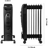 R.W.FLAME Oil Filled Radiator Heater, Adjustable Thermostat, 3 Heat Settings, Portable Quiet Heater with Tip-over & Overheating Functions, BLACK - image 2 of 4