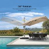 PURPLE LEAF Deluxe Aluminum Outdoor Patio Umbrella Square Cantilever Umbrellas - 4 of 4