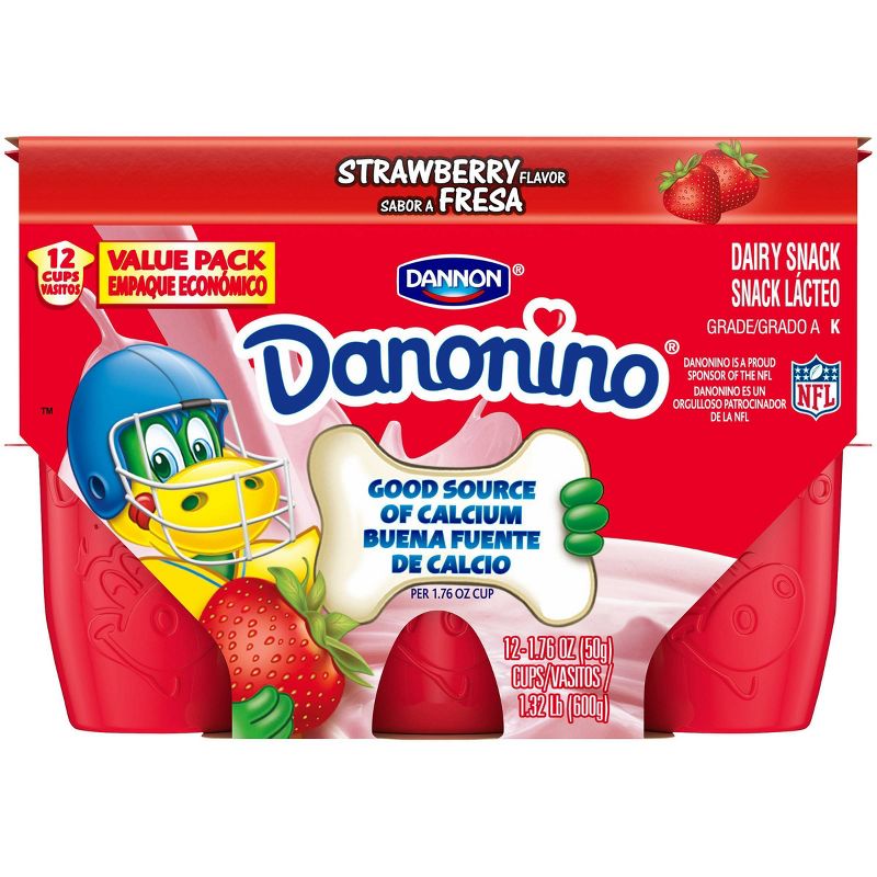 Dannon Danonino Strawberry Kids&#39; Dairy Snack - 12ct/1.76oz Cups, 3 of 6