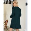 Women’s Fall Dress Casual Ruffle Tiered Long Sleeve Babydoll Mini Dresses Short Swing Skater Dress - 3 of 4