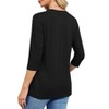 Tops for Women Summer Fall Shirts Basic 3/4 Sleeve Tees V Neck Tunics Casual Dressy Blouses - 3 of 3