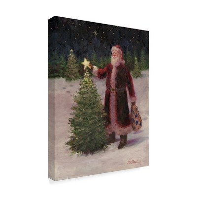 Trademark Fine Art -Mary Miller Veazie 'Santa With Stars' Canvas Art