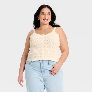 Women's Western Crafted Tank Top - Universal Thread™ Cream 1X : Target