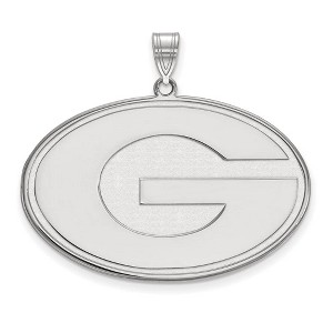 Black Bow Jewelry 10k White Gold Georgia Bulldogs NCAA Extra Large Pendant - 1 of 3