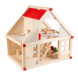 Toy Time 2-Story Kids' Dollhouse With Furniture and Dolls - 1 of 4