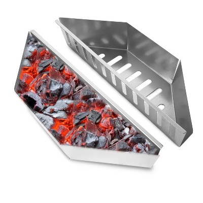 iMountek"2-Pack Charcoal Basket Holders for 22-Inch Weber & Similar Grills – BBQ Charcoal Grill Accessories"Silver