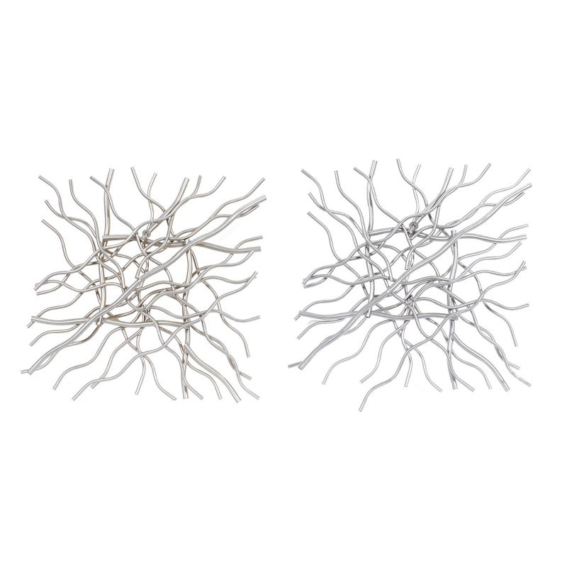 Set of 2 Metal Geometric Branch Inspired Wall Decors Gold/Silver - Olivia &#38; May, 3 of 5