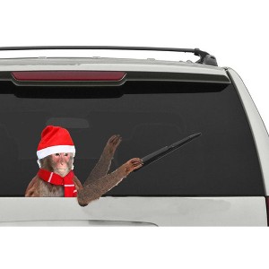 5 Star Super Deals Rear Vehicle Car Window Waving Moving Windshield Wiper Blade Tag Decal Sticker  - Christmas Monkey - 1 of 4