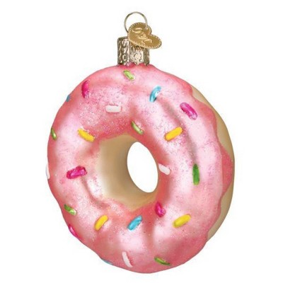 Old World Christmas 4.0" Pink Frosted Donut Sprinkles  -  Tree Ornaments