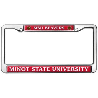 Minot State University Beavers Logo Full Size Standard License Plate Metal Frame