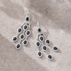 Ross-Simons 7.50 ct. t.w. Sapphire and .15 ct. t.w. Diamond Chandelier Earrings in Sterling Silver - 3 of 4