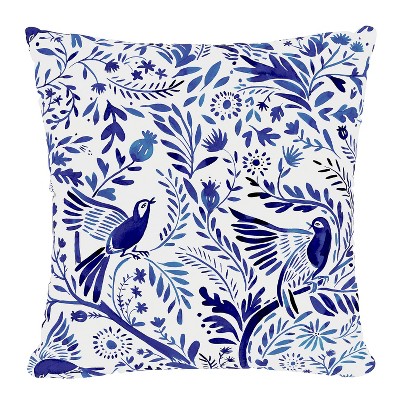 Polyester Suki Chinois Pillow Square Royal Blue - Skyline Furniture