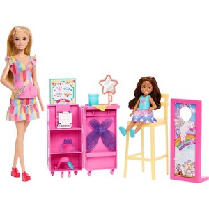 Barbie Day at The Fair Playset 2 Dolls Face Paint Photo Stand Chelsea Color-Change - 1 of 4