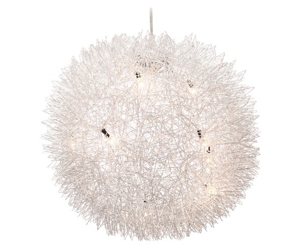 Modern 16" Aluminum and Chrome Sphere Ceiling Lamp - ZM Home
