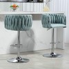 Resenkos Counter Bar Stools, Counter Stool,360�� Swivel Bar Stools Set of 2 with Woven Back & Footrest(Blue) - 2 of 4