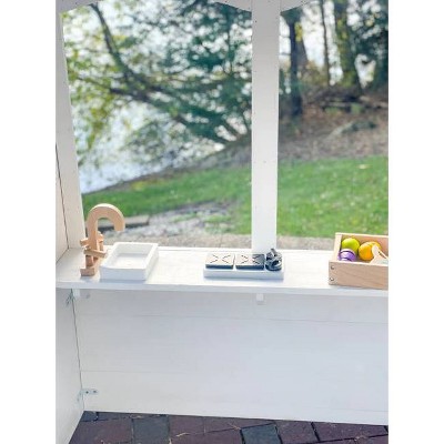 Zahara White and Black Wooden Playhouse with Kitchen