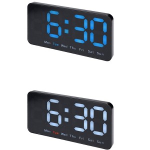REGALWOVEN 2 Pcs Plastic Digital Dimmable Big Numbers Display Table Clock 8.3 x 4.3 x 1.2 Inches - 1 of 4