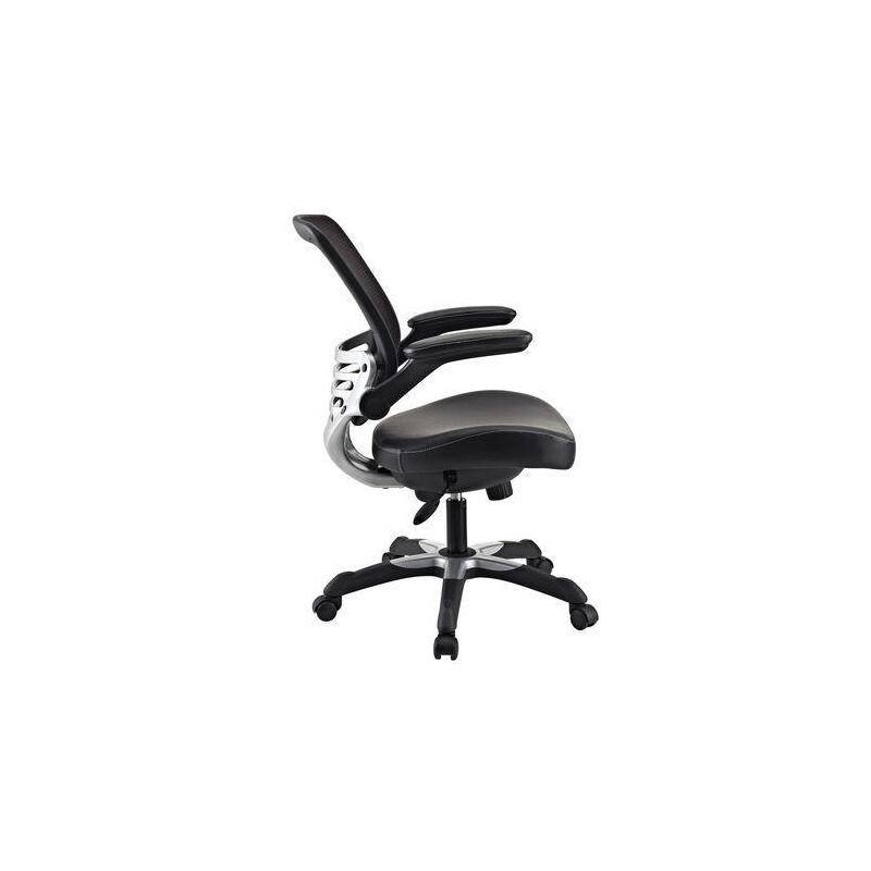 Edge Mesh Vegan Leather Seat Office Chair with Flip-Up Arms Black - Modway, 3 of 9