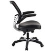 Edge Mesh Vegan Leather Seat Office Chair with Flip-Up Arms Black - Modway - image 2 of 4