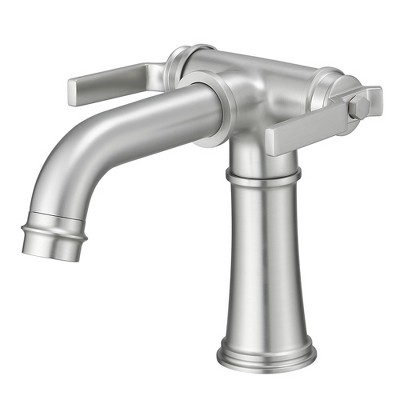 BWE Single Handle Bathroom Faucet For One Hole with 3 Holes Deck Plate and Metal Drain