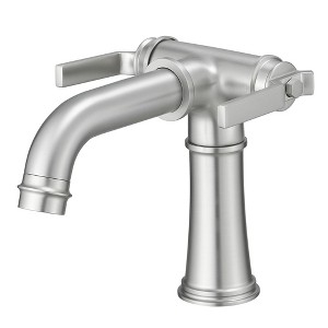 BWE Single Handle Bathroom Faucet For One Hole with 3 Holes Deck Plate and Metal Drain - 1 of 4