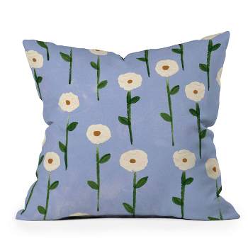 Reves et Histoires Cute Little Flowers Square Throw Pillow Blue - Deny Designs